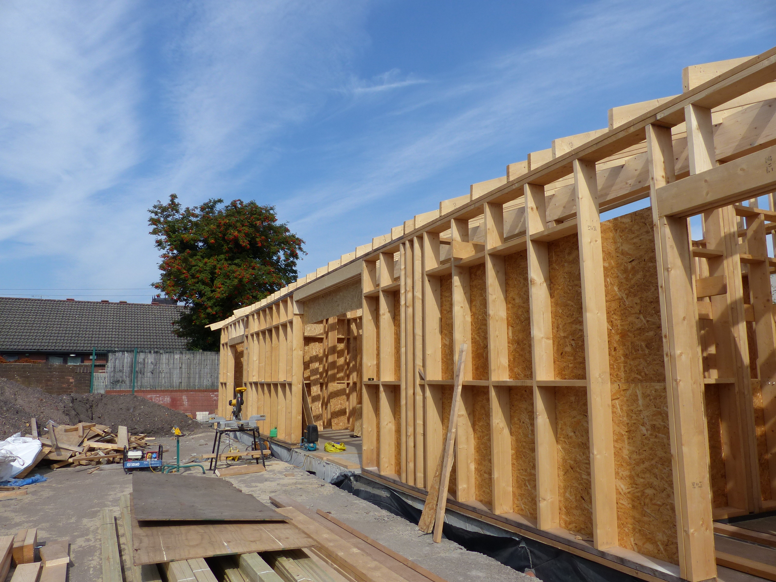 back of the building onto the garden - where the veranda will go. 