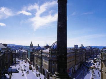 Grey's Monument at the top of Grey Street