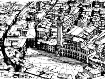 The compact urban settlement of Siena